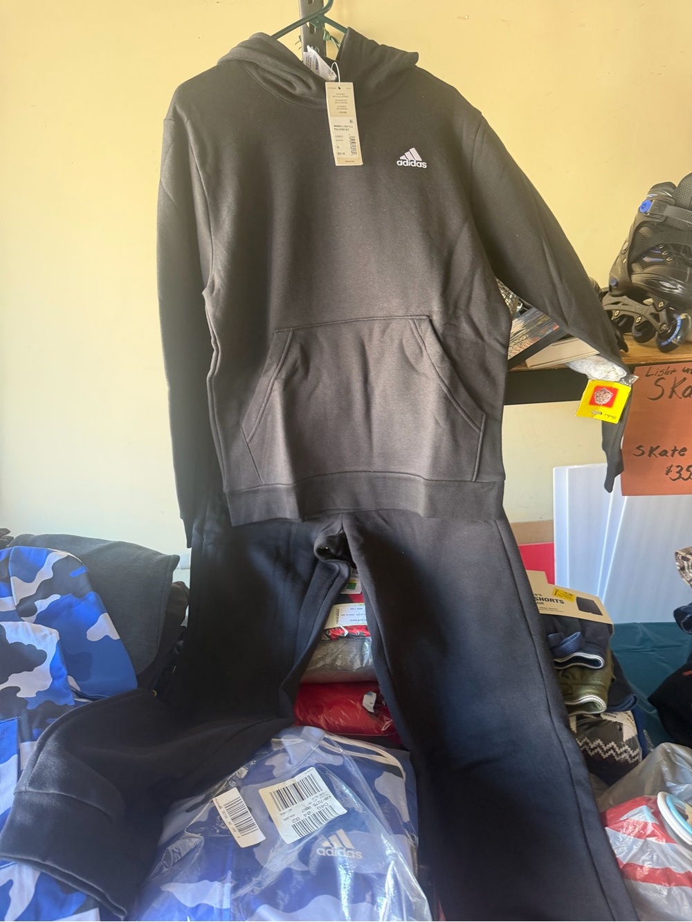 adidas Kids Black Hoodie & Joggers Set - Black